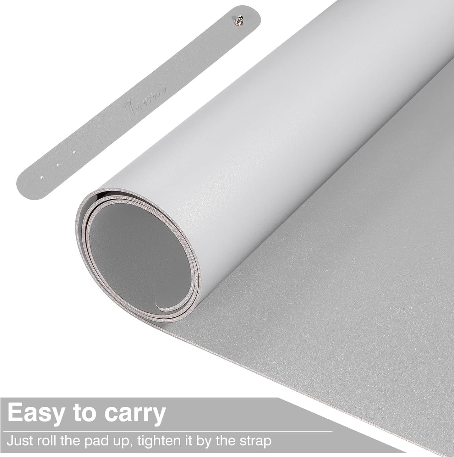 Dual Sided Desk Pad, Large Desk Mat, Waterproof Desk Blotter Protector Mouse Pad, Leather Desk Pad Large for Keyboard and Mouse (36" X 17", Gray/Sliver)