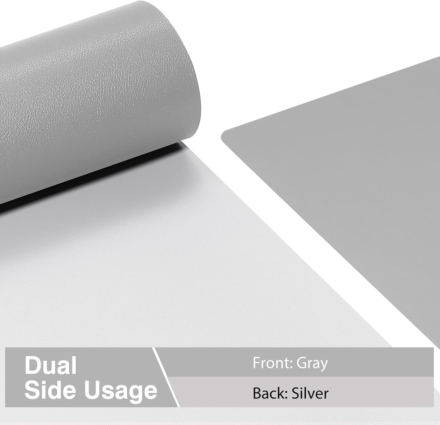 Dual Sided Desk Pad, Large Desk Mat, Waterproof Desk Blotter Protector Mouse Pad, Leather Desk Pad Large for Keyboard and Mouse (36" X 17", Gray/Sliver)